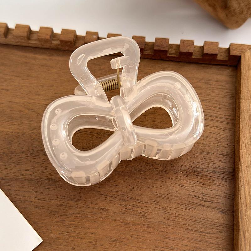 Translucent Color Flower Bow Heart Shape Hair Claw Grab Clips for Womens Girls Elegant Hairpins Crab Barrettes Fashion Headdress