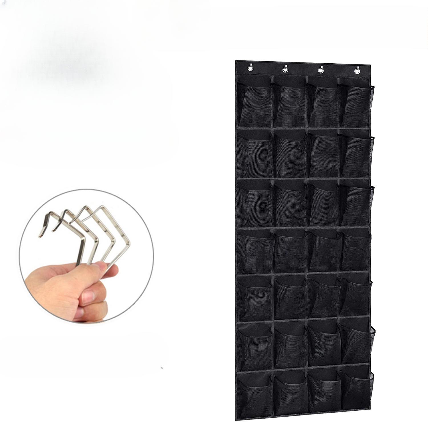 

28 grids Storage Rack With 28 Deep Mesh Pockets, Large Capacity Hanging Shoe Bag, Household Storage Organizer чёрный