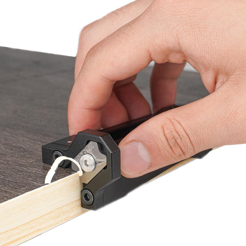 Quick Edge Deburring Trimmer - Handheld Woodworking Chamfer Tool - Manual Corner Arc Scraper for Fast Finishing and Smoothing