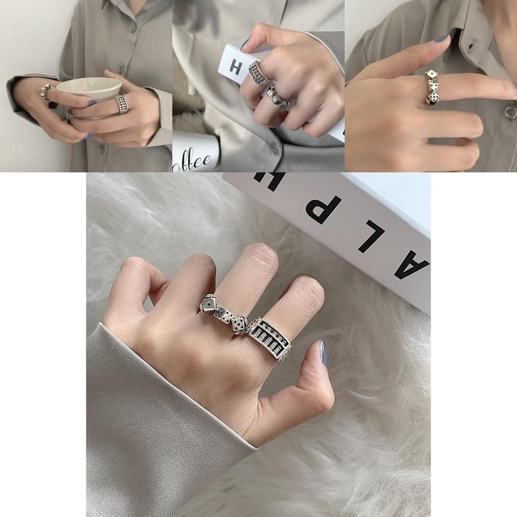 Chic Retro 925 Silver Couple Ring Unique Design Perfect For Hip Hop Style Parties