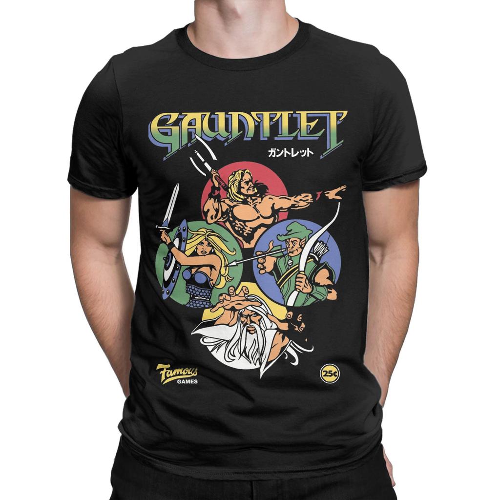 Gauntlet Retro Game T-Shirt Herren 100% Baumwolle Tolles T-Shirt Rundhals T-Shirts Kurzarm Oberteile Große Größen