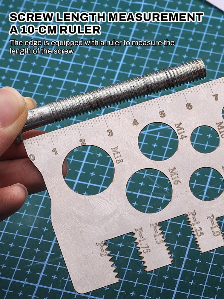 Screw Thread Pitch Gauge Ruler Measuring Tool Bolt Nut Metric Machining Threads Screw Cutting Gauge Angle Model Measuring Gauge