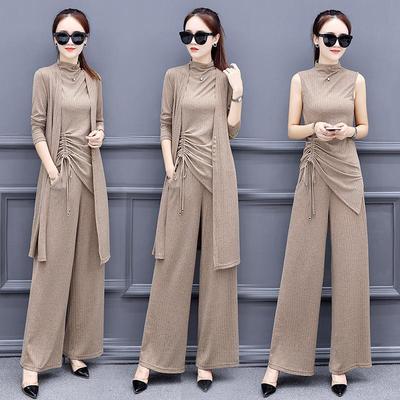 Conjunto de uniforme de oficina para damas, de una sola capa, top y pantalón, 2 piezas