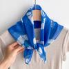 Flax small square scarf silk scarf women's headscarf neck protection scarf imitation blue dye handmade tie-dye scarf Yunnan yarn scarf thin scarf