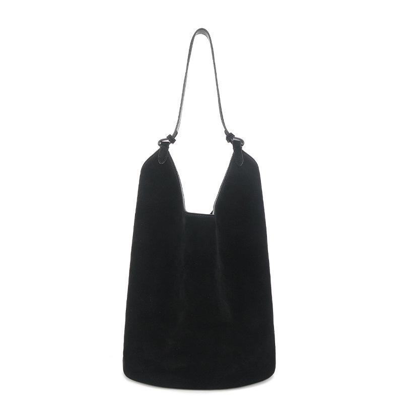 KH Suede Bucket Bag: Elegant, Simple Shoulder & Handbag for Women - Versatile Commuter & All-Match Fashion Accessory
