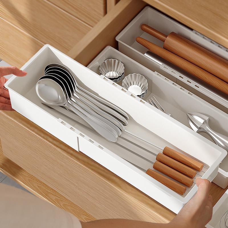 Retractable Drawer Divider for Tableware and Cosmetics Storage