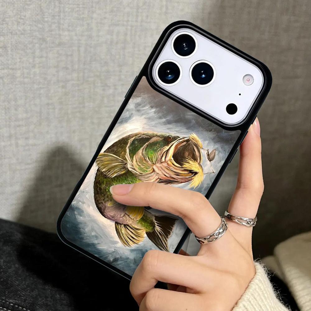 Capa Case for iPhone 17 Air 16 Pro Max 15 Plus 11 13 Mini 14 12 Back Phone Cover Trout Fish Fishing soft
