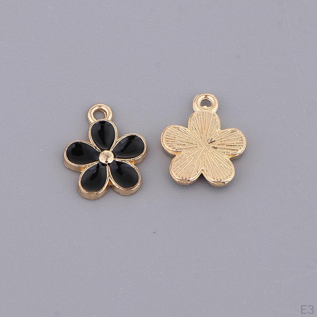 10 Colorful Flower Charm Pendants for Jewelry Making crafts Small Bulk Charms Necklace Bracelet