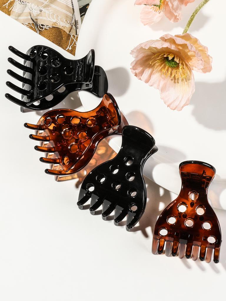 8 ks Matně hnědý držák na culík Sponky do vlasů Sada, Drdol Zaplétání vlasů Protiskluzové skřipce s čelistmi Francouzské sponky pro ženy Husté vlasy