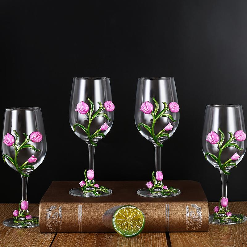 Kovové Skleněné Sklenice na Víno Sada Sklenice na Červené Víno Pohár Karafa Džbán Dávkovač Vína Křišťálové Sklo Sada na Víno Barové Sklo Nápojové Sklo Dárek