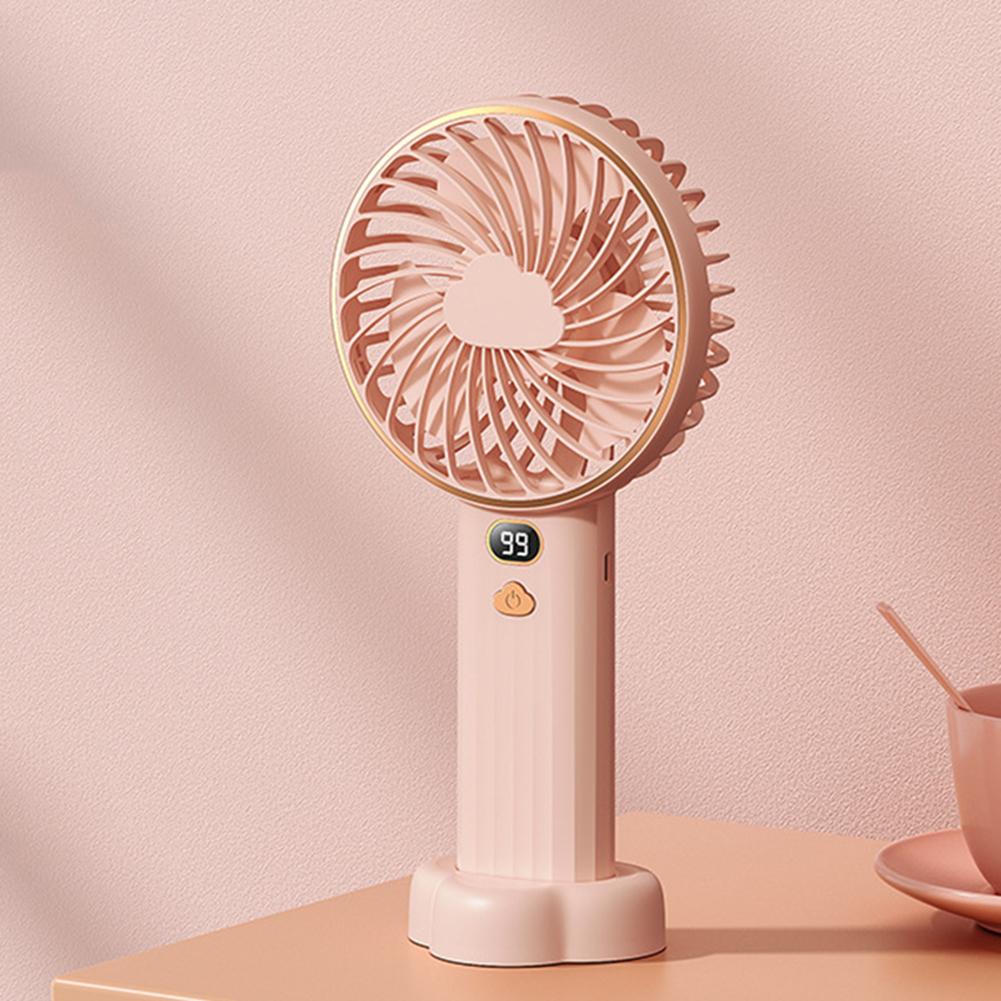 USB Mini Handheld Electric Fan 4000mAh Digital Display Desktop Air Cooler Fan