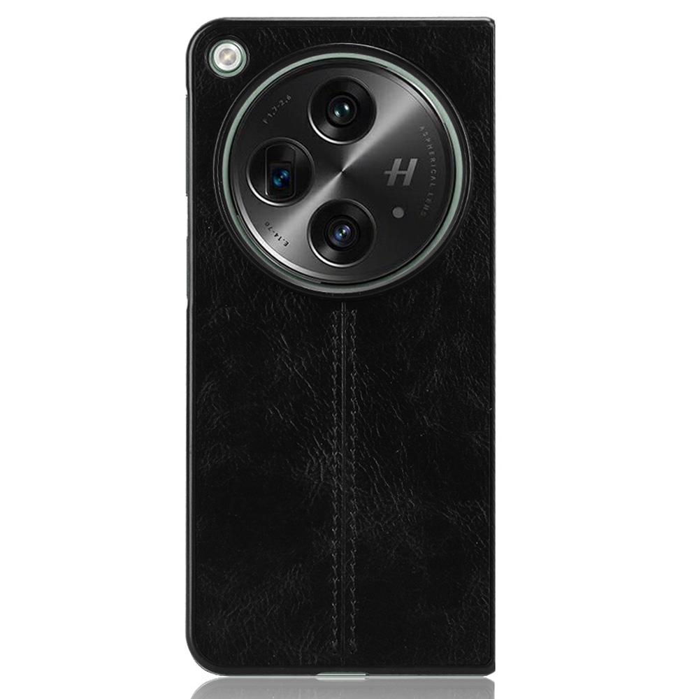 For OnePlus Open Case Shockproof Cowhide Texture PU+PC Phone Cover