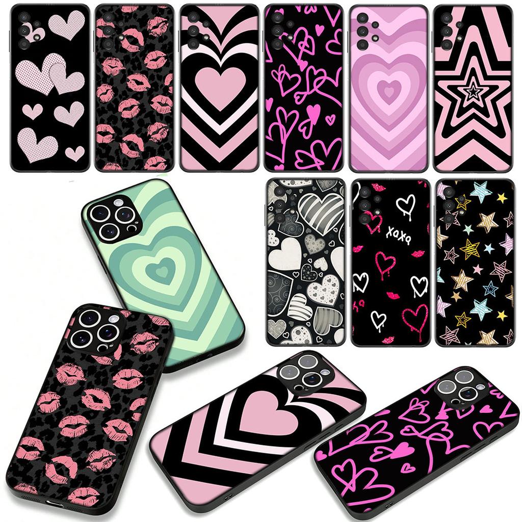 Phone Cover Star Dark Red Heart Love Casing for Xiaomi Poco F7 F6 F8 Ultra F5 X7 X6 X5 X3 NFC M7 M6 Pro C85 C75 C65 C71 C61 Case