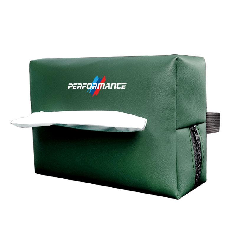 CTCE1 Leather Car Tissue Box Sun Visor Seat Back Hanging Bag For BMW Performance F30 I4 X3 F10 E90 F20 E46 E60 E70 E39 E36 E87 X7 E92