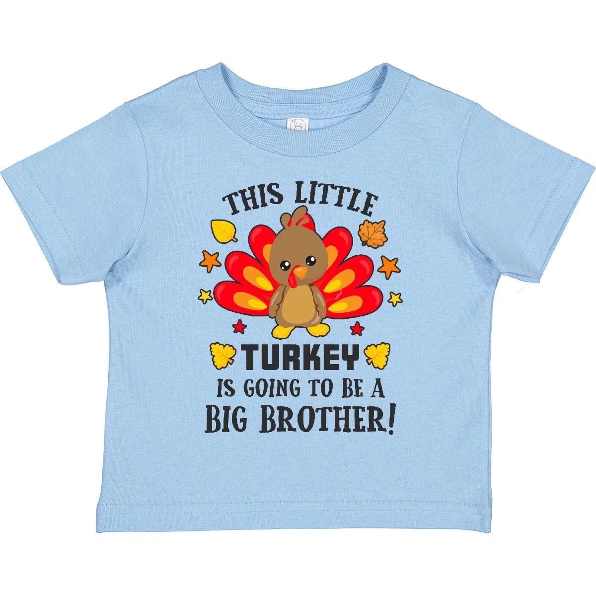 

Inktastic This Little Turkey Is Going To Be A Big Brother Toddler kids boys T-Shirt Cute 120