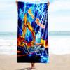 1PC Custom Name Electric Excavator Thunderstorm Beach Towel Highly Absorbent And Sand-Resistant Towel for Swimming, Pool, Yoga, And Travel Lightweight