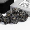 Cusdie Skelett Hohl DND Würfel Metall 7 Stück D4-D20 Polyedrisches Würfelset für Dungeons and Dragons Rollenspiel Pathfinder