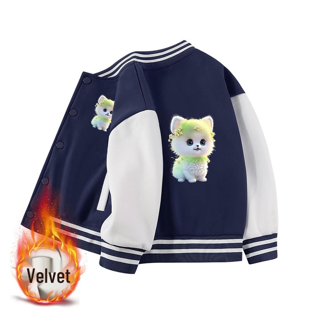 Girls’ Fashionable Baseball Jacket – Spring/Autumn Style