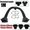 42/60/75/90mm Diesel Heater T 3 Outlets Connector & 2x Air Outlet & 2x Duct Pipe Warm & 4x Clamps Set For Car Truck VAN Camper