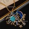 Of Antique European Jewelry Moen Face Sun Moon Vintage Necklace Unique High-end Feel