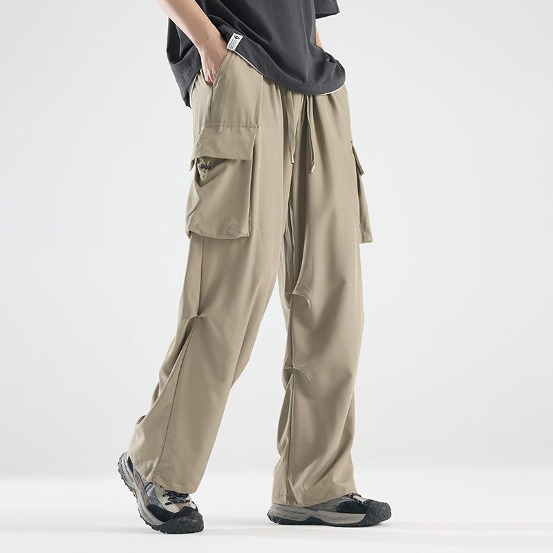 Summer Ice Silk Workwear Pants for Boys and Teenagers, Waterproof, Casual, Ankle Tied, Assault Pants, Outdoor Pants