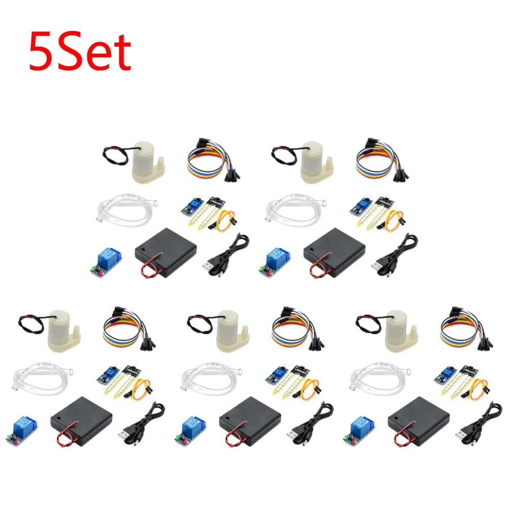 Automatisches Bewässerungsmodul DIY-Kit Bodenfeuchtigkeitserfassungsset Relaismodul Mini-Wasserpumpe 50 cm Schlauch für Arduino