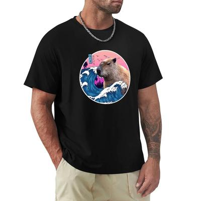 Japanese Capybara T Shirt Funny Cute Anime Graphic T Shirts Men's Women's 100% Cotton EU Size Short Sleeves Oversized Tee Shirt