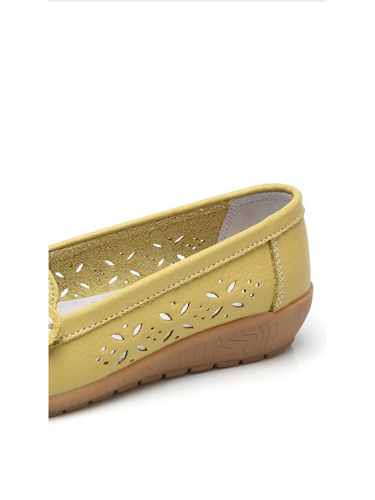 Summer Soft Wedge Leather Shoes for Middle-Aged and Elderly Women – Breathable Design