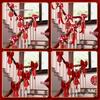 Online Celebrity Wedding Stair Railing Décor Set: Groom's Ceremony Ribbons, Bows, and Pull Flowers