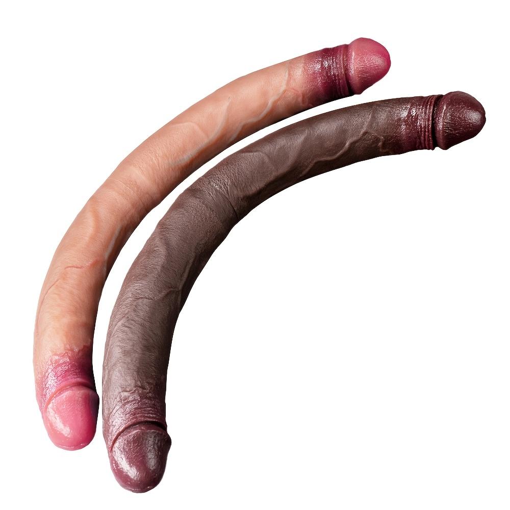 19.09" Realistic Double-Head Liquid Silicone Dildo, Flexible Adult Sex Toy, Clitoral & G-Spot Stimulator, Unisex Erotic Gift