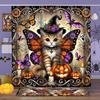 Hallowmas Bat Butterfly Spider Web Bathing Curtain  Bathroom  Shower Curtain Waterproof With 12 Hooks Fishes Home Deco Free Ship