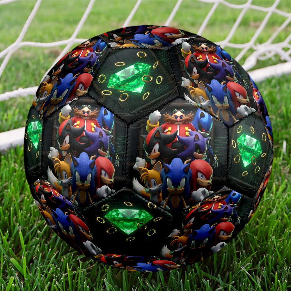 1pc Sonic the Hedgehog Football Soccer Ball Size 5 Indoor Soccer Ball Fashion Colorful Backyard Game -Great For Sports Fans Gift HE42