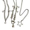 3Pcs Multilayered Star Necklace Stylish Collarbone Chain Versatile Choker Neck Chains for Daily Wear and Casual Outfits