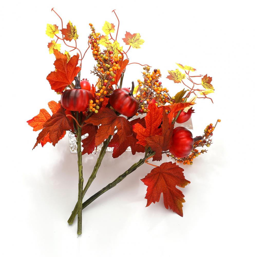 Faux Maple Leaves Autumn Themed Decoration Vibrant Artificial Maple Leaves Branches for Fall Decor Realistic Looking for Flower