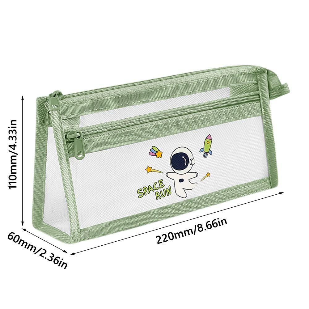 Transparent Pencil Case Mesh Stationery Bag Durable Stationery Storing Bag  Students