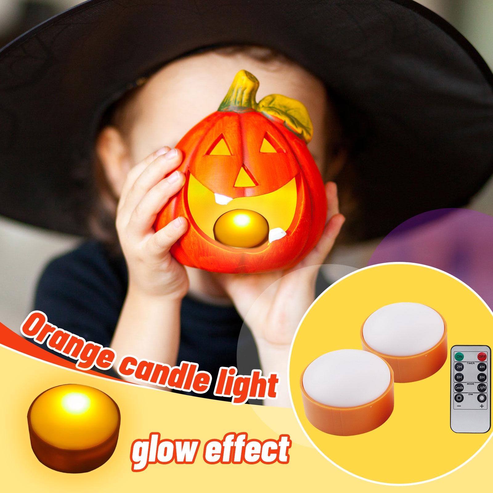 

Светодиодные фонари на батарейках - Оранжевые огни с таймером и пультом ДУ - Украшение в виде тыквы Джека для улицы - One Size