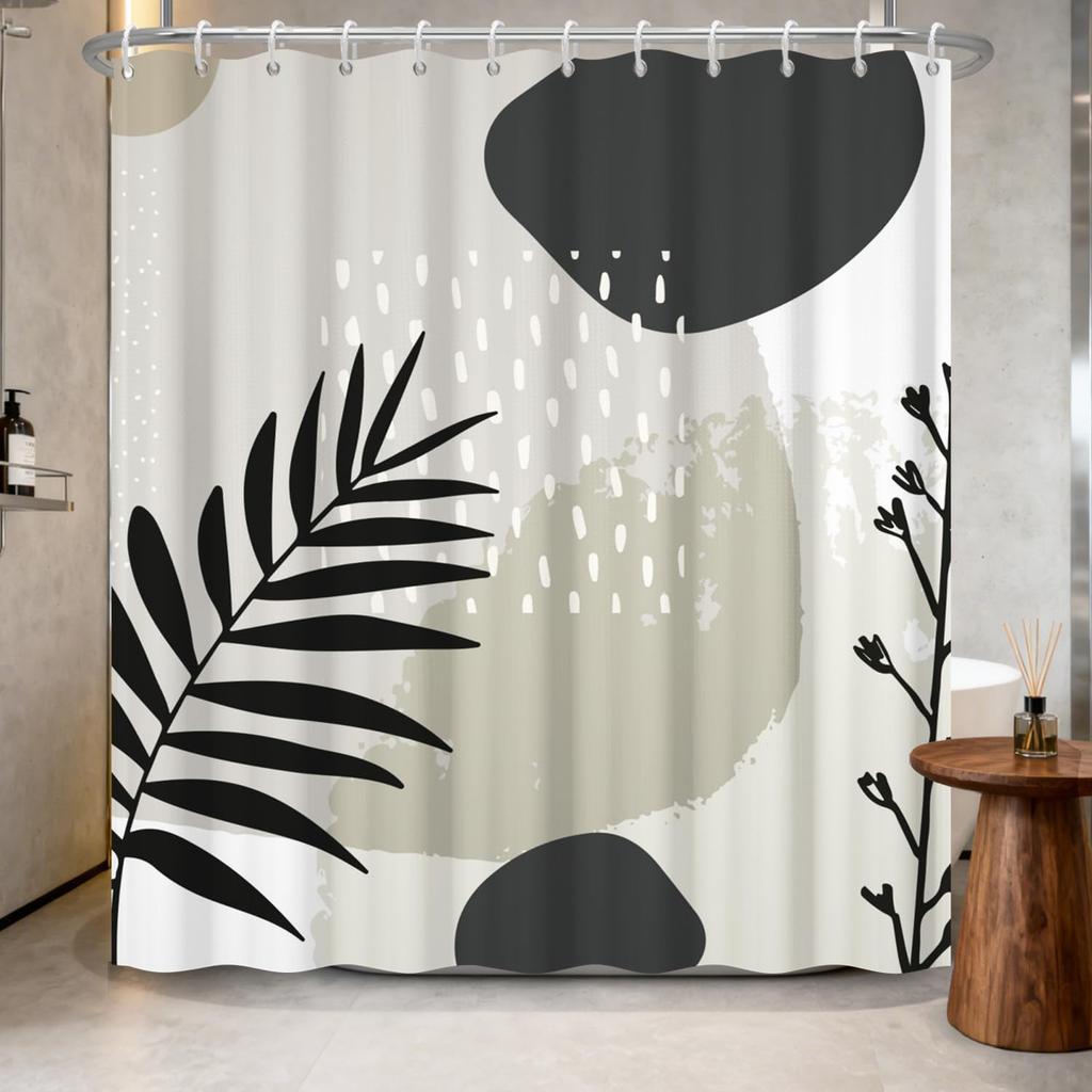 Waterproof Fabric Shower Curtain-Cute Black Cat Animal Print Bathroom Curtain for Kids, Funny Bath Curtain with Hooks Bathroom