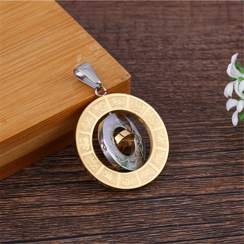 Zwölf Tierkreiszeichen Manjushri Anhänger mit Sechssilbigem Mantra für Frauen und Männer