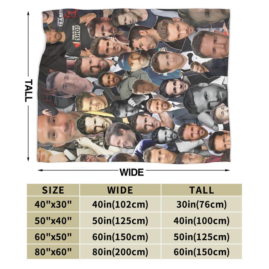 Actor R-Ryan Reynolds Collage Blankets Camping Flannel Throw Blanket For Couch Bed Warm Quality Bedspread Gift Idea