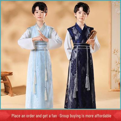 Abbigliamento Estivo Hanfu Tang Suit da Ragazzo: Abbigliamento per Bambini in Stile Cinese 2023 e Costume da Esibizione Guoxue per Ragazze.