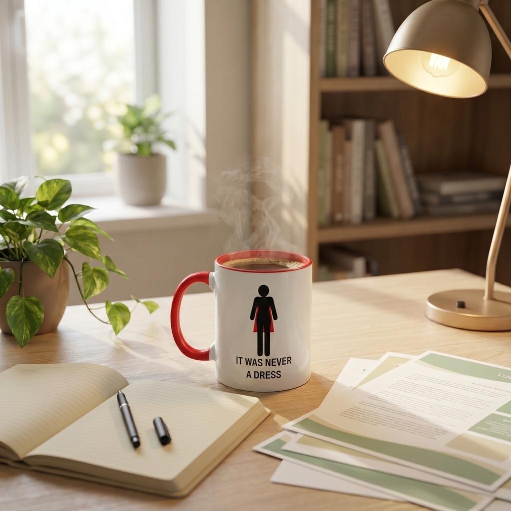 Es war nie ein Kleid Kaffeetasse Weibliche Ermächtigung Büro-Tasse Geschenk für Frauen Freunde Geburtstag Keramiktasse mit Henkel