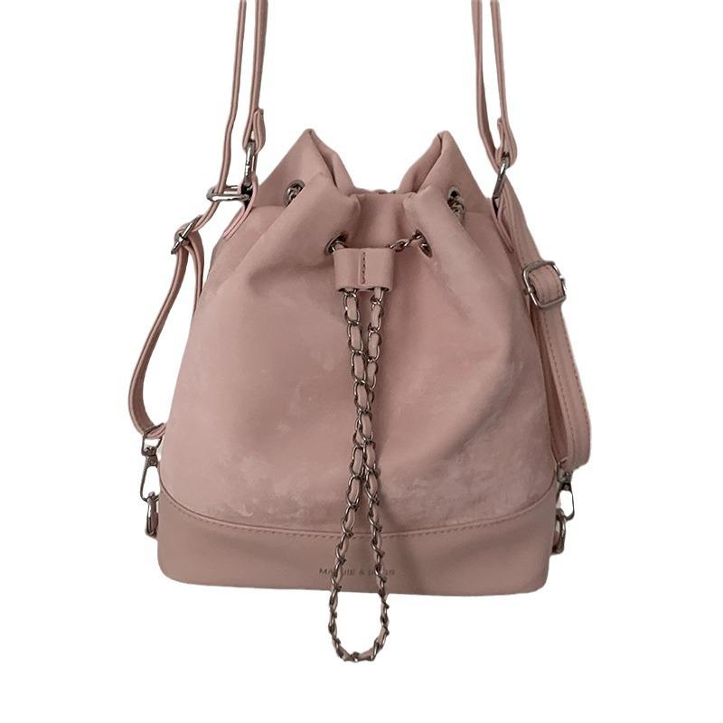 Women's Bag 2025 Spring New Pink Bucket Bag Simple Chain Backpack One Piece Delivery Spring New Product