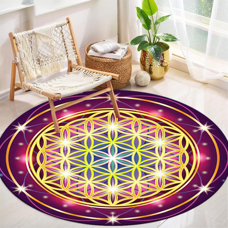1Pc Tree of Life Circular Print Rug - home decoration Carpet For Living Room Bedroom Flooring Computer Chair Area Rug