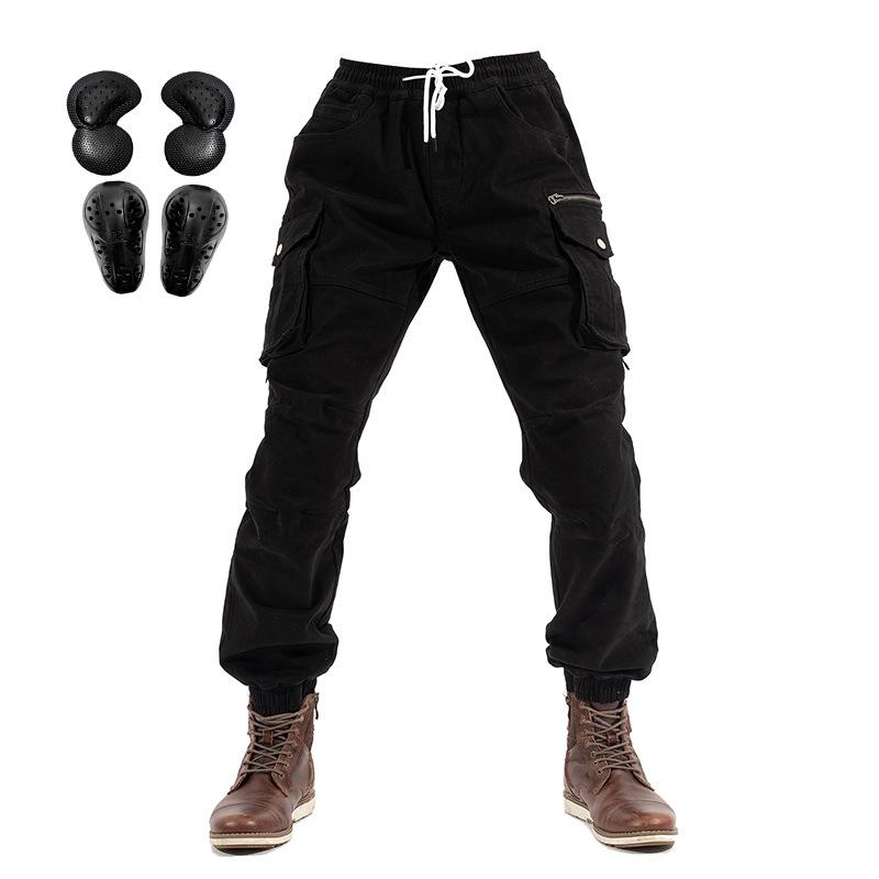 

Унисекс Мотоциклетные брюки карго прилегающего кроя - Четыре сезона, Защита от падений, Повседневные туристические джоггеры XXL чёрный