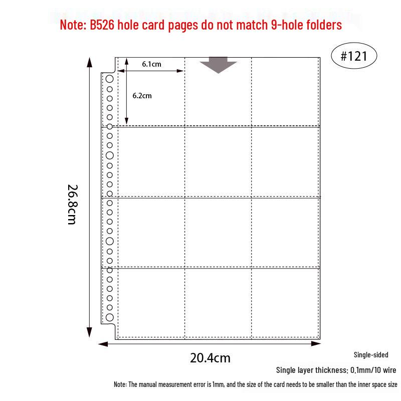 B5 Card Album with PP Transparent Inner Pages: Loose-Leaf with 1, 2, or 4 Pockets, 9-Hole Refill for Idol Card Storage