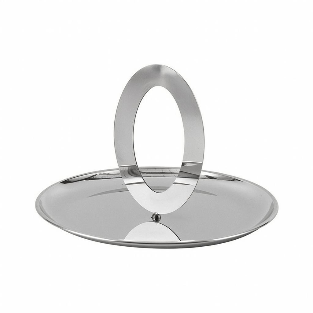 Fruit Tray with Handle Polished Metal Dish Reflective for Dining Table, Tabletop