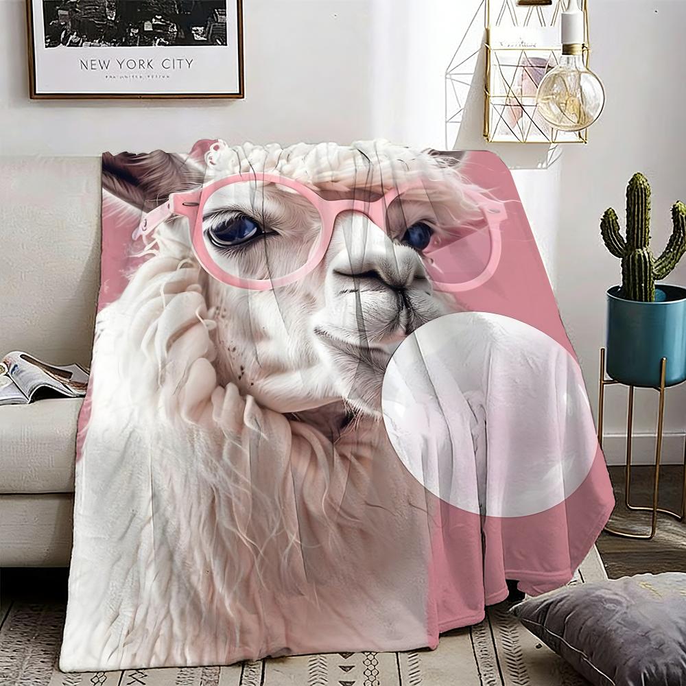 Alpaca Throw Lightweight 240g Flannel Blanket Soft Skin-friendly for Summer Cooling 75X95CM