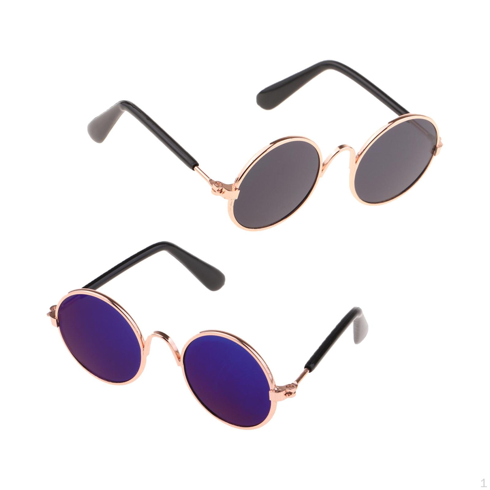 

Пара круглых очков для 12-дюймовых BJD кукол, черные и синие