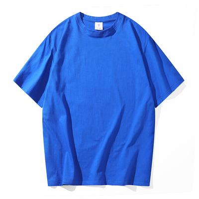Summer Men's T-shirt Pure Cotton Solid Color Casual Round Neck Top Breathable Loose Thin T-shirt Short-sleeved Couple