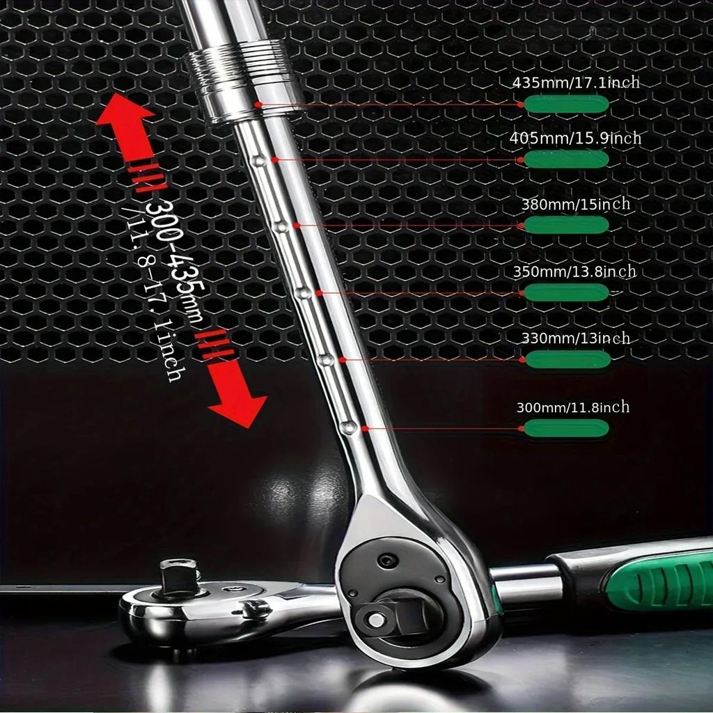 1/4" 3/8" 1/2" Drive Retractable Ratchet Set Drive Rotating Ratchet Reversible Drive 72 Tooth Socket Wrench Mechanical Tool